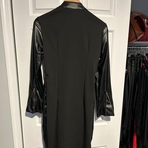 leather look dress w full zipper